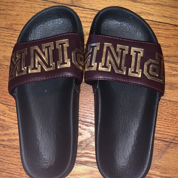 Maroon & Gold Pink Slides - Picture 4 of 4